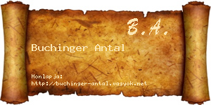 Buchinger Antal névjegykártya